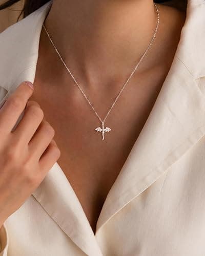 BSGRL Dainty Necklace- Moon Star Softball Bat Cross Bow Cowboy Boot Evil Eye Starfish Sun Infinity Fish Necklace for Women 14K Gold/White Gold Plated thumbnail 2
