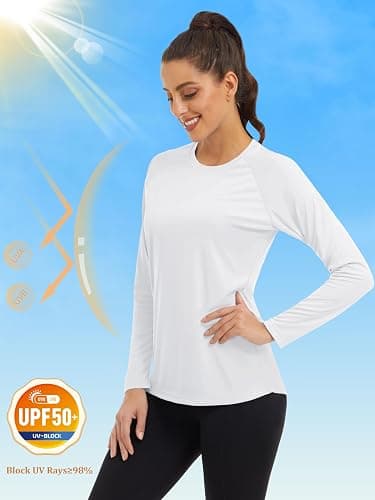MAGCOMSEN Women's Long Sleeve Shirts UPF 50+ Sun Protection Shirts for Hiking Fishing Workout Rash Guard thumbnail 3