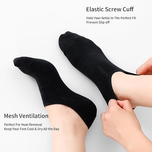 Loucey 18 Packs No Show Socks Invisible Socks Men Women Cushioned Low Cut Ankle Sock for Running Gym Hiking (9 Pairs) thumbnail 3