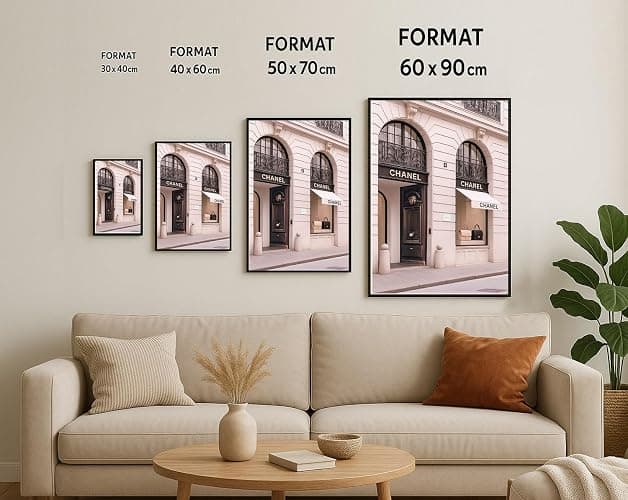 Dekomundo Chanel Shop Paris Poster, 30 x 40 cm for Framing, Modern Wall Decoration for Living Room, Bedroom and Office thumbnail 7