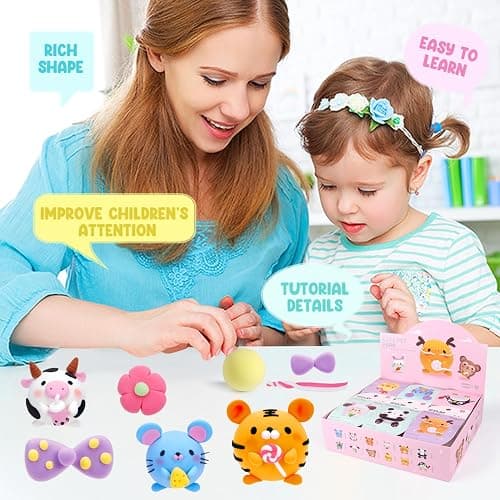 LOUFOR Air Dry Clay Kits - Modeling Clay for Kids, Ultra Light & Soft, Safe & Non-Toxic, DIY Airdryclay Kit with Sculpting Tools and Tutorials, Creatible Art Crafts Toys Gifts for Boys Girls thumbnail 2
