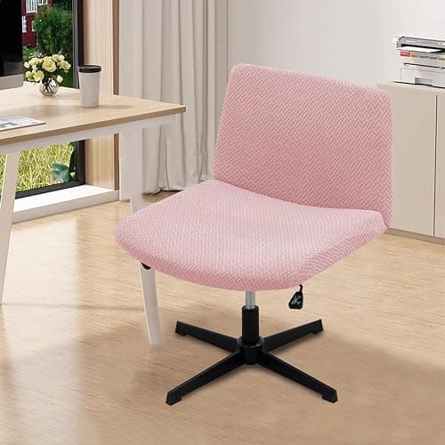 LiveGo Armless Chair Covers, Elastic Criss Cross Chair Cover, Perfect for Vanity/Mid Back Wide Seat Accent/Office Desk Chair (Just Cover) thumbnail 7