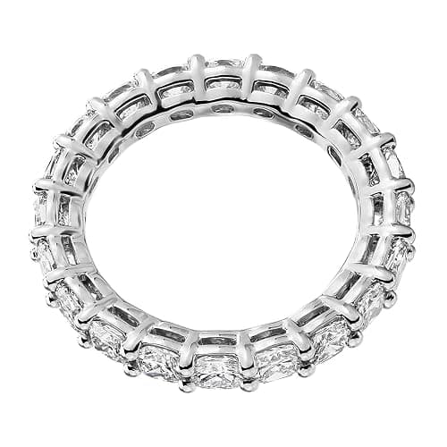 PAVOI 14K Gold Plated Eternity Ring for Women - Square-Cut Cubic Zirconia Rings - Stackable Love Wedding Band thumbnail 3