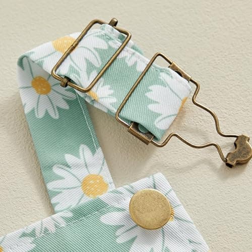 Ayalinggo Toddler Baby Girl Sunflower Print Overalls Shorts with Pocket Suspender Trousers Cute Summer Clothing Outfit thumbnail 3