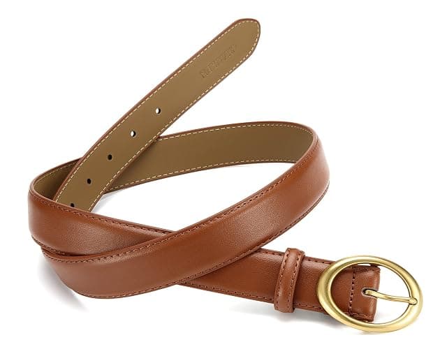 Womens Belt - CR Leather Belt Women Casual for Jeans Pants Dress - Belts with Gold Buckle for Women Fashion thumbnail 5