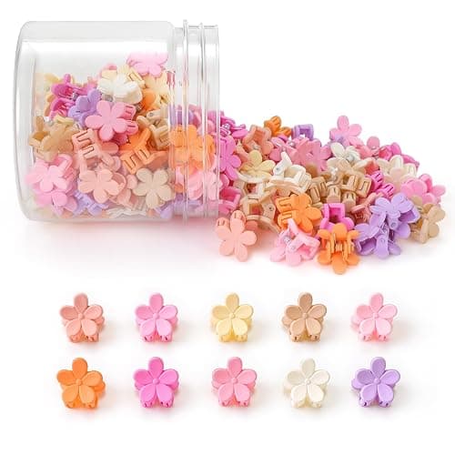 Mini Flower Hair Clips 100Pcs, Small Hair Clips Mini Claw Clips Cute Jaw Clips Hair Pins Hair Barrettes Hair Accessories for Women Girls Kids Teens - Image 1