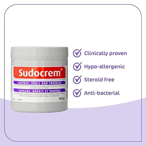 Sudocrem - Diaper Rash Cream for Baby, Soothes, Heals, and Protects, Relief and Treatment of Diaper Rash, Zinc Oxide Cream - 400g thumbnail 5