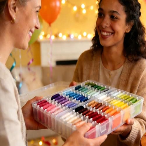 Friendship Bracelet String Kit String Bracelet Making Kit with 80 Skeins Embroidery Floss Cross Stitch Thread with Storage Box thumbnail 2