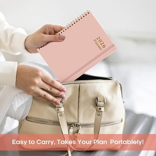 2026 Planner, Weekly and Monthly Calendar Planner, January 2026 - December 2026, Hardcover 2026 Calendar Planner Book with Tabs For Women & Men, Inner Pocket, Spiral Bound, Perfect for Office Home School Supplies - A5 (6.3" x 8.5"), Pink thumbnail 7