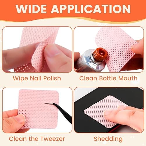 Corconess 400PCS Lint Free Nail Wipes with Dispenser - Gel Nail Polish Remover Wipes with Acetone Dispenser,Lash Extensions Glue Cleaning Wipe with 1PCS Empty Pump Dispenser Bottle Nail Supplies thumbnail 5