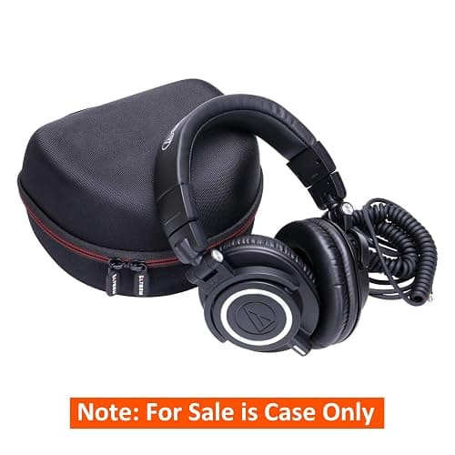 Headphone Case for Audio-Technica ATH-M30X / ATH-M50X / ATH-M40X / ATH-M50xBT2 / ATH-M50xBT2DS Headphones, Black+Grey thumbnail 5