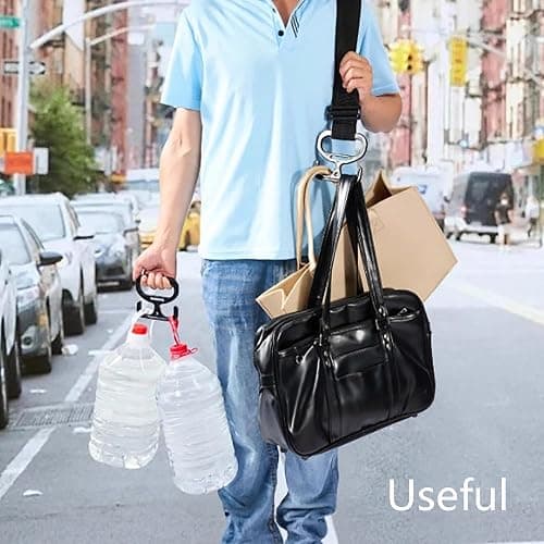 Grocery Bag Carrier Handle Heavy Duty Plastic Bag Holder, Comfortable Grip for Carrying Shopping Bags, Buckets & More Black thumbnail 6