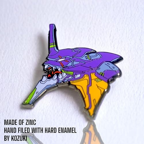 Evangelion Neon Genesis Pin - Asuka & Rei Ayanami Pins - Unit01 & 02 - Hard Enamel - XLarge Size thumbnail 5
