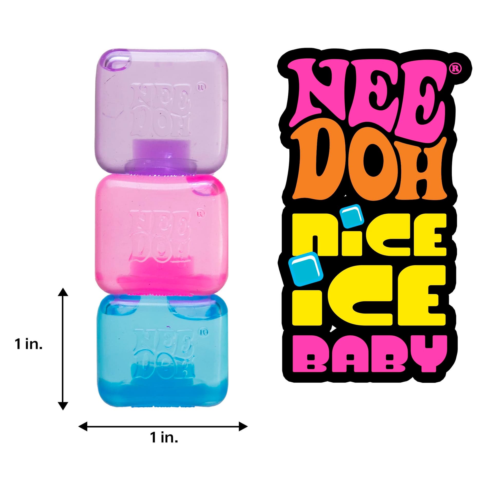 Nee Doh Nice Ice Baby Teenie Multipack, 4 Assorted Colours/Styles - Maltose Filled, Soft Squeezable Texture, Vibrant Fun Colours, Tactile Sensory Play thumbnail 5