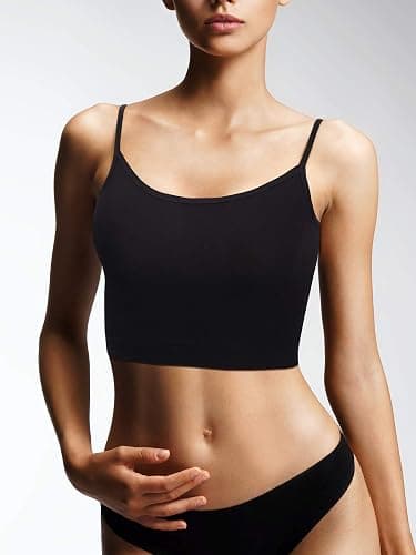 Boao 4 Pack Women's Cropped Tank Tops, Cotton Spaghetti Strap Crop Top Basic Sports Crop Cami Half Camisoles for Teen Girls thumbnail 3