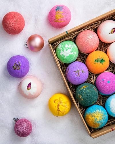 LifeAround2Angels Bath Bombs Gift Set 12 USA made Fizzies, Shea & Coco Butter Dry Skin Moisturize, Perfect for Bubble Spa Bath. Handmade Birthday Mothers day Gifts idea For Her/Him, wife, girlfriend thumbnail 2