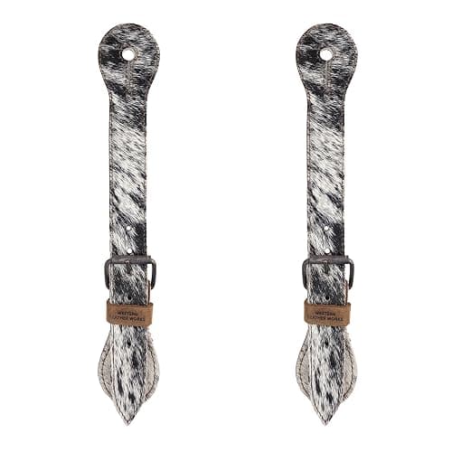 Western Leather Works, Set of 2 Single-Ply Spur Straps for Cowboy Boots, For Horse Rides, Equestrian Accessories, Full Grain Leather, Handmade, Furry - Image 1