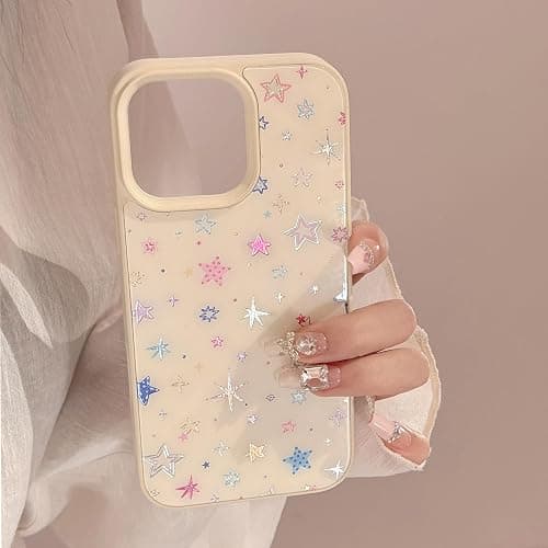 Bling Glitter Colorful Stars Anti-Scratch Protective Phone Case for iPhone (Yellow,iPhone 13) thumbnail 4
