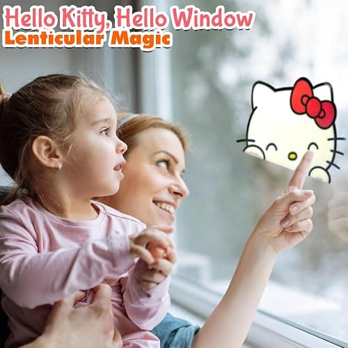 Hello Kitty Sticker Car Decal Sticker 9" | Hello Kitty Car Accessories | Party Favor Peel Me Sticker | Waterproof Vinyl Lenticular | 9" | Officially Licensed thumbnail 2