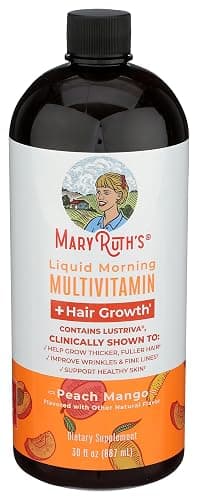 MARYRUTH'S Liquid Multivitamin + Hair Growth | Clinically Tested in Women for Thicker Hair & Facial Wrinkles | Biotin 10000mcg | Lustriva Hair Growth Supplements | Skin Care | Ages 18+ | 30 Fl Oz thumbnail 4
