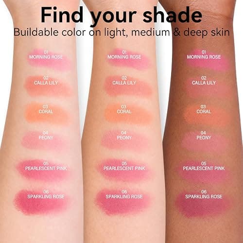 Blush for Cheeks, Strawberry Pink Matte Powder Blush Palette, Vegan,Cruelty-Free, High Pigment, Long Lasting, Buildable, Lightweight, Velvety Smooth, Natural-Looking Makeup, 0.1 Ounce PEARLESCENT PINK | Bright strawberry pink shade with a soft matte finish and buildable color thumbnail 3