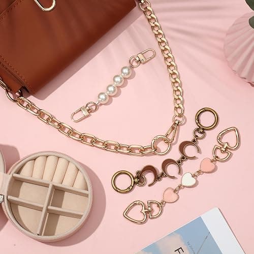 5 Pcs Bag Extender Chain Purse Strap Extender Gold Metal Bag Replacement Chain for Handbag Crossbag ShoulderBag Making Supplies Purse Chains Accessories(Stylish) thumbnail 3