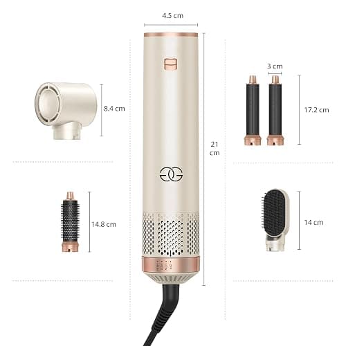 Brosse Soufflante avec 5 accessoires, Golden Goods Multistyler Sèche-cheveux, Airstyler 5-en-1, pour sécher, Brosse Coiffante Chauffante, Pour Lisser, Boucler, Sandstone Edition thumbnail 9