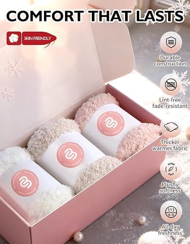 CLOSEMATE Warm & Cozy Fuzzy Socks Gifts for Women Soft Coral Fluffy Sleeping Slipper Socks thumbnail 4