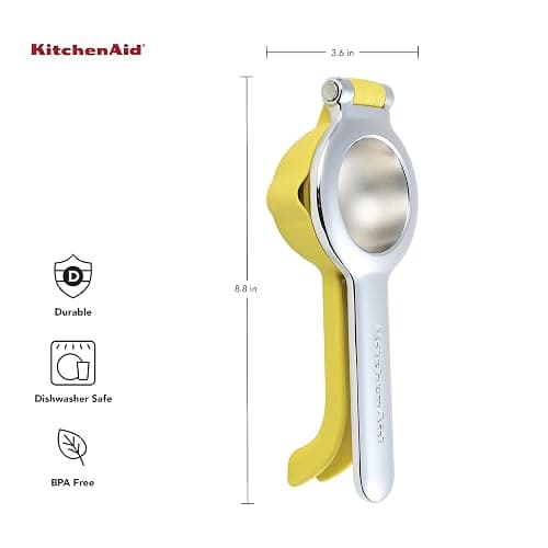 KitchenAid Citrus Juice Press Squeezer for Lemons and Limes with Seed Catcher and Pour Spout, Lemon, 8 Inch thumbnail 3