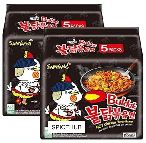 SPICEHUB SAMYANG Buldak HOT Chicken Flavour Ramen Noodles, (Pack of 10) BY SPICEHUB - Image 1