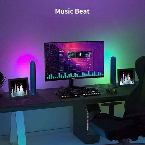 Divoom LED Light Display Panel Suit for RGB Light Bars,with Smart App Control Cool Animation Desk Setup for PC, TV, Gaming Room Decor thumbnail 6