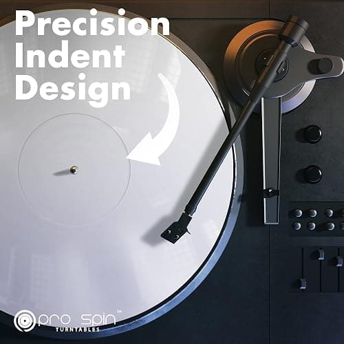 PRO SPIN White Acrylic Turntable Mat - Platter Slipmat for 12" Vinyl Vintage Record Player - Antistatic Cover, Reduces Noise & Sounds from Static & Dust - Tighter Bass Quality, Record Player Mat thumbnail 5