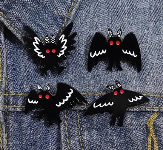 yangwenyuan 4pcs Punk Gothic Animal Bat Mothman Enamel Pins Backpack Hat Clothes Jewelry Brooch Metal Lapel Pin Accessories Gift for Friends thumbnail 6