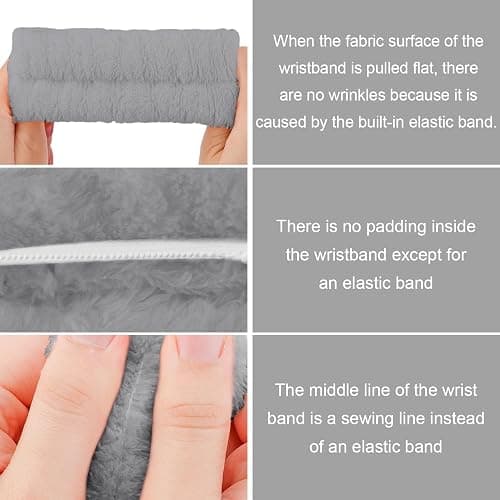 SuPoo 12pcs Microfiber Hair Band and Wrist Band Set, Grey, for Washing Face, Makeup, Spa, Sports, Yoga, Shower, Absorbent, Skin Care, Headband, Wrist Towels for Women thumbnail 6