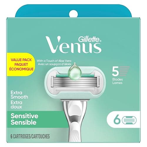 Gillette Venus Extra Smooth Sensitive Womens Razor Blade Refills, 6 Count, Designed for Women with Sensitive Skin, Holiday Gifts for Women thumbnail 8