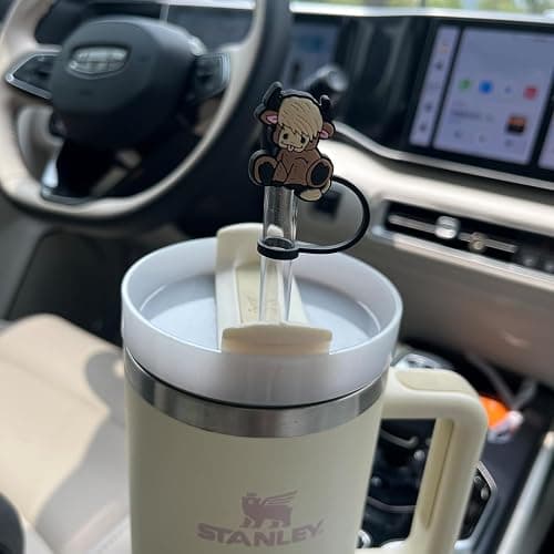 Amreich Highland Cow Straw Topper for Stanley Cup - Cute Animal Straw Cover Cap for Almond Rose 30 40 oz Tumblers 10mm Stanley Accessories Gifts for Women Men thumbnail 5