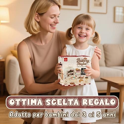 Lehoo Castle Cucina Giocattolo per Bambini, Pizza Giocattolo in Legno, Accessori Cucina Bambini, Giochi Bambino Bambina 3-5 Anni thumbnail 7