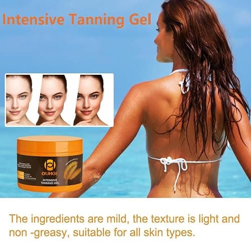 Brown Tanning Gel Tanning Cream,Tanning Accelerator Cream, Soft Brown Intensive Tanning Luxe Gel,Tanning Luxe Gel, Tanning Cream for Sunbeds & Outdoor Sun 150g*2PCS thumbnail 6