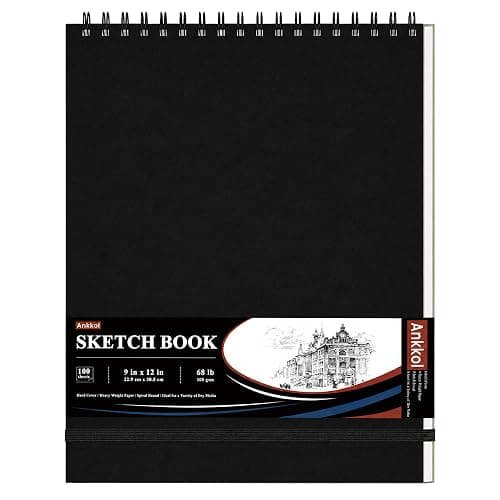 Ankkol Sketch Book 9x12, Top Spiral Bound Sketchbook,100 Sheets_68lb/100gsm | Art Sketch Pad for Kids, Adults, Beginners, Artists, Acid-Free Sketch Paper, Thick Drawing Paper, Hardcover, Perforated Pages thumbnail 9
