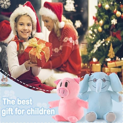 NUWDYSNN Elephant and Piggie Picture Book Plush Toy Fill Plush Toys Set of 2 (Elephant 13in, Piggy11.8in thumbnail 7