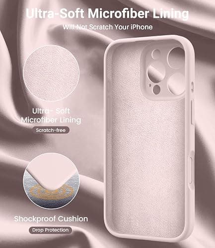 OTOFLY Designed for iPhone 16 Pro Case,[Camera Control Button Coverage][12FT Military-Grade Protection] Silicone Shockproof Slim Cover Women Men 16 Pro Phone Case 6.3 inch, Chalk Pink thumbnail 5