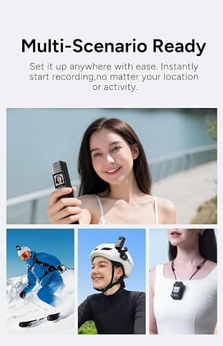 SJCAM C300 4K Action Camera,64GB Magnetic Body Cam & Handheld Detachable Design, Vlogs for Content Creators YouTube Streaming,7Hour Power,Stabilization,Waterproof,Black thumbnail 3