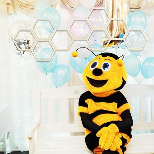 AOCEAN 8 Pcs Wooden Honeycomb Decorations Unfinished Hexagon Wall Beehive Decor Bee Decorations for Home Birthday Party DIY Decor thumbnail 6
