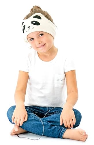 CozyPhones Over The Ear Headband Headphones - Kids Headphones Volume Limited with Thin Speakers & Super Soft Fleece Headband - Ivory Panda thumbnail 7