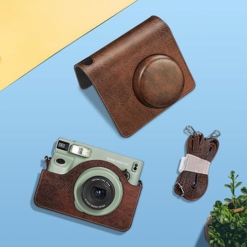 Fintie Protective Case for Fujifilm Instax Wide 400 Instant Film Camera - Premium Vegan Leather Bag Cover with Removable Strap, Vintage Brown - Vintage Brown thumbnail 2