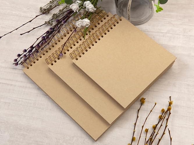potricher 10 x 10 Inch DIY Scrapbook Photo Album 80 Pages, Yellow | Thick Kraft Paper Scrap Book Photo Albums, Memory Book for Wedding, Anniversary, Baby, Family, Travel, DIY Projects thumbnail 6