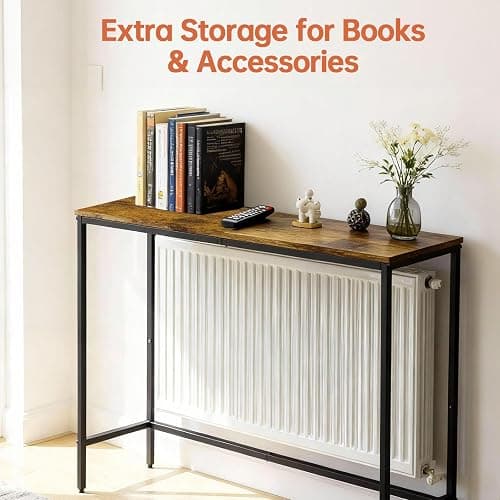 Radiator Shelf, Radiator Topper Cover Shelf, Wood Heat Deflector Shelfs in Rustic Brown and Black, Improves Warm Air Circulation, Protects Wall and Adds Storage, Easy to Install (9.5x29.5x29.5inch) thumbnail 5