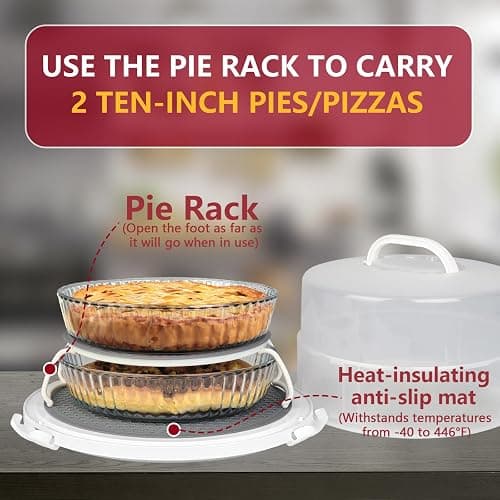 Tmrioplep 12 Inch Cake carrier Container with Lid and Handles Includes Insulated Bag for Safe Transportation of Buttercream Doesn't Melt Easy for Cakes, Pies and Cupcakes (Red) thumbnail 4