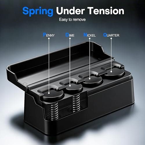 SINGARO Coin Holder for Car, Coin Change Organizer Compatible with Coins of Different Sizes, Dash-Mounted Holder Suitable for Most Cars, Trucks(Black) thumbnail 3
