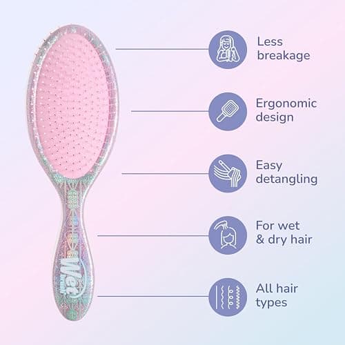 Wet Brush Original Detangler Friendship Kit (Wicked For Good) – Holiday Gift or Stocking Stuffer for Women & Men, Includes Hair Brush & Scrunchie with IntelliFlex Bristles for Wet & Dry Hair thumbnail 5